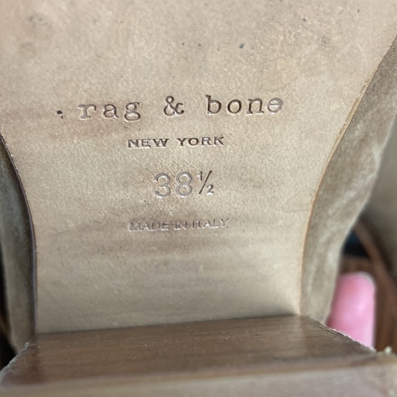 Rag & Bone Harrow Leather Ankle Boots Stone Suede Tan 38.5 EU 8.5 US Elevated - Picture 11 of 16